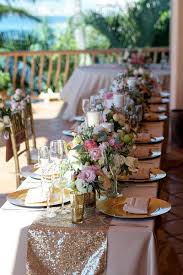 Sequin Table Runners Head Table Lisa Ryan Villa Estrella Mar Best Wedding Photography Rose Gold Wedding Table Head Table Wedding Rose Gold Table Setting