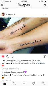 Tattoo Idea Husband Wife Ad Marriage Tattoos Wife Tattoo Couple Tattoos