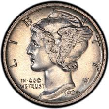 In mint state 65, a 1966 dime is worth about $2.50. 1936 Mercury Dime Values And Prices Past Sales Coinvalues Com