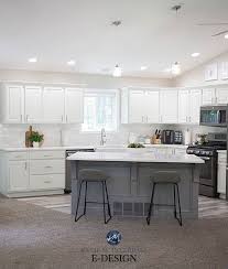 oak cabinets, white kitchen paint