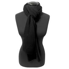 CASHMERE SCARF KNITTED Black / 10X72