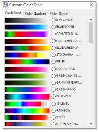 Because this better matches to the way the human eye works it is a better choice when defining colours most computer software works in the rgb colour space, this means that any hsv values have to be converted. Define Color Tables