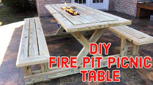 They used stone that is similar to what you get when you build a this is another table top fire pit. Diy Fire Pit Picnic Table Youtube