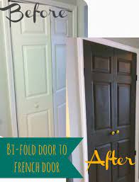 Before And After Door Bi Fold Doors Turned Fancy French Doors Home Home Decor Home Diy