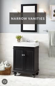 Have A Slim Bathroom Choose From More Than 150 Different Narrow Vanities With A Depth Of Small Bathroom Vanities Narrow Bathroom Vanities Primitive Bathrooms