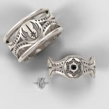 Custom His And Hers Star Wars Themed Wedding Bands Geekologie Star Wars Ring Star Wars Wedding Ring Star Wars Wedding Theme