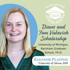 🎉 Announcing 2023-24 Scholarship Recipient Eleanor Plaster (University of  Akron, 2019)! Eleanor is currently pursuing a Ph.D. in biomedical  engineering at the University of Michigan, where her research focuses