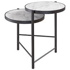 Plannore Round End Table With Multi Level Faux Marble Top Belfort Furniture End Tables Use them in your living room as a coffee table, end table, plant stand, telephone table or functional foot rest stool.