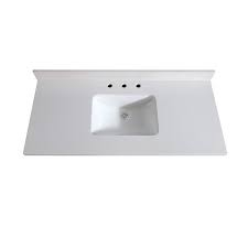 Avanity Vut49wq R 49 Inch White Quartz Vanity Top With Rectangular Undermount Sink