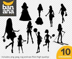 Sale Barbie 2 Silhouettes Png Jpg Svg Eps Files High Etsy In 2021 Silhouette Png Svg Barbie Silhouette