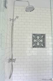 The Modern Farmhouse Master Bathroom Reveal Turning A Bedroom Into A Bathroom Patterned Bathroom Tiles Farmhouse Shower Modern Farmhouse Bathroom