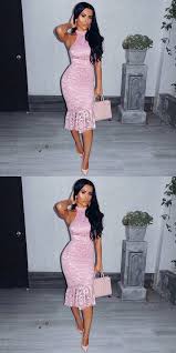 Mermaid Round Neck Lilac Short Lace Prom Dress Prom Dresses Lace Simple Prom Dress Prom Party Dresses