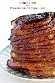 Baked Ham With Pineapple Brown Sugar Glaze Recipe Baked Ham With Pineapple Ham Glaze Recipe Baked Ham