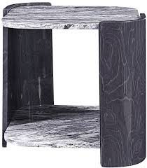 Mercury row aquilla glass metal side table, grey. Sorrento Lamp Table Dark Grey Slate High Gloss Jf908 Side Tables