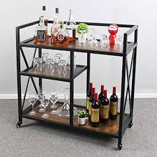 Buy industrial kitchen islands & carts and get the best deals at the lowest prices on ebay! Mkgoolif Industrial Kitchen Islands Carts Bar Serving Cart With Wine Rack Wine Carts With Wheels For Kitchen Metal Allshophouse