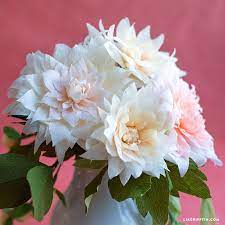 Crepe Paper Dahlias Template Video Tutorial Lia Griffith Paper Flower Tutorial Paper Flowers Paper Dahlia