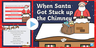 Santa coming down the chimney coloring page. When Santa Got Stuck Up The Chimney Powerpoint