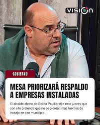 👥 El alcalde electo de Ecilda Paullier, Ignacio Mesa, dijo este jueves que  una de las prioridades de su gestión será respaldar a las empresas que ya  se encuentran instaladas en el