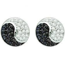 Black And White Diamond Earrings 0 36 Carat Ctw 10k White Gold Round Black White Diamond Ladies Fine Earrings Dazzling Rock White Gold Earrings Diamond Fashion Fine Earrings