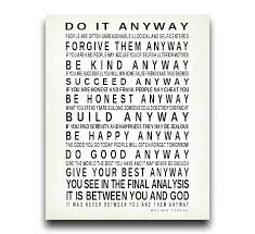 Pin By Craftea Sisters On Wonderment Wordage Mother Teresa Quotes Sign Quotes Do It Anyway