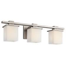See it in action #kichler. Kichler 45151ap Antique Pewter Tully 3 Light 24 Wide Vanity Light Bathroom Fixture With Satin Etched Glass Shades Vanity Lighting Bath Vanity Lighting Bathroom Fixtures