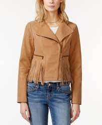 Jessica Simpson Faux Leather Fringe Jacket Coats Women Macy S Fringe Leather Jacket Fringe Jacket Leather Fringe