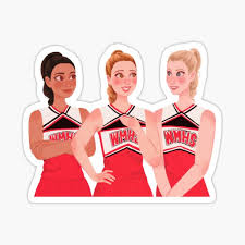 Rachel looked lost at what to say, but the unholy trinity already knew the answer. Glee Unholy Trinity Stickers Glee Unholy Glee Santana And Brittany