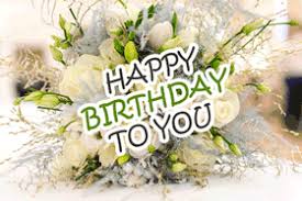 Nice birthday cake with burning candles. Happy Birthday Flowers Gif Wordsjustforyou Com