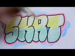 How To Draw Easy Graffiti Throwup With School Stationery In 5minutes Youtube