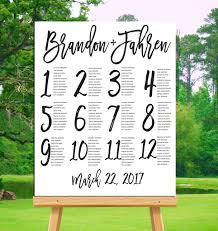 005 template ideas alphabetical wedding seating chart poster