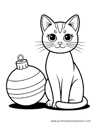 Festive Christmas Cat Coloring Pages for Cozy Winter Fun - Print and Learn  Explorers