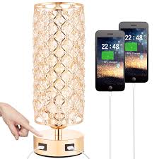 Adjust the light by rotating the dimmer switch. Touch Control Usb Crystal Small Lamp Dimmable Nightstand Lamp With Dual Usb Port 3 Way Gold Crystal Lamp With Bulb Bedside Desk Light For Bedroom Living Room Entryway Home Office Bulb Included Buy Online