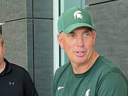 Michigan State football OC Brian Lindgren from fall camp