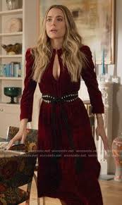 Ainsley S Velvet Puff Sleeve Dress On Four Weddings And A Funeral Puff Sleeve Dresses Funeral Outfit Fashion