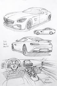 Car Drawing 160124 2016 Benz Amg Gt Prisma On Paper Kim J H Cool Car Drawings Car Drawings Design Sketch