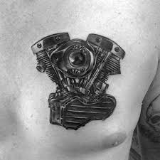 Rose flower memorial harley davidson upper arm tattoo. 90 Harley Davidson Tattoos For Men Manly Motorcycle Designs