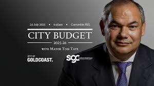 Announcing the 2025–26 City Budget Briefing with Mayor Tom Tate. In a  defining moment for business and industry
