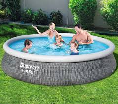 Bestway Fast Set Pool Rattan Saet 396 X 84 Cm M Pumpe Kr 899 Pa Lager Til Omgaende Levering