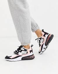 Nike Pink And Black Air Max 270 React Sneakers White Nike Air Max Cute Nike Shoes Nike Shoes Outfits