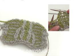 Row 1 (right side row): How To Dec 2 Sts Towards Left And 2 Sts Towards Right With 2 Coloured English Rib Tutorial Video