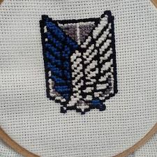 Cross stitch pattern attack on titan wings of freedom; Attack On Titan Patch Shingeki No Kyojin Anime Emrboidery Crossstitch Needle Art Handmade Diy Embroidery Designs Hand Embroidery Art Hand Embroidery Videos