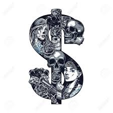 55 rose skull gun tattoo_gun and flower tattoo. Vintage Chicano Tattoo Monochrome Concept In Dollar Sign Shape With Beautiful Girls Skulls Rose Flowers Dice Diamond Knuckles Money Banknotes Skeleton Hand Holding Gun Isolated Vector Illustration Royalty Free Cliparts Vectors And
