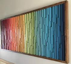 Modern Wood Art Wood Wall Art Colorful Wall Art Reclaimed Wood Art Gradient Wood Art Hospitality Art Made To Order Wood Wall Art Diy Stick Wall Art Wood Wall Art