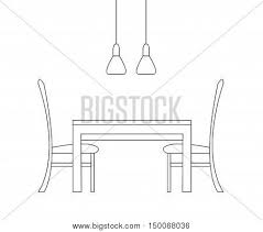 The living room smoothly transitions into the dining, and the colour of the dining table is the central element that creates a clear demarcation between the two spaces. Sketch Dining Room Vector Photo Free Trial Bigstock