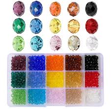 6mm Briolette Glass Beads Faceted Rondelle Crystal Beads Diy Craft Beads For Bracelet Assorted 15 Colors With Container Box Total 750pcs