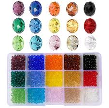 6mm briolette glass beads faceted rondelle crystal beads diy craft beads for bracelet assorted 15 colors with container box total 750pcs