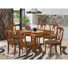 When choosing your dining room furniture, it is crucial to consider the size and shape of your dining room. 7pc Set Oval Dining Table With 6 Padded Chairs In Saddle Brown Finish For Sale Online Ebay