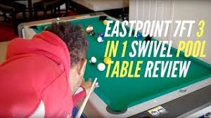 A home pool table is an invaluable piece of practice equipment, cutting out the cost of playing at a pool hall and allowing you to practice whenever you desire. Eastpoint 7ft 3 In 1 Swivel Pool Table Review Youtube