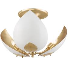 When turned on, the bright 2,600 lumen neutral white light illuminates large spaces. Lotus Semi Flush Ceiling Light By Hudson Valley Lighting 5703 Gl Wh