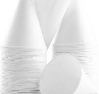 Eco-Friendly Wax Free 4.5oz White Paper Cone Cups 100Pk. Small Dispenser  Cup for Shaved Ice, Office Water Cooler, Sports Teams, Fundraisers. ...